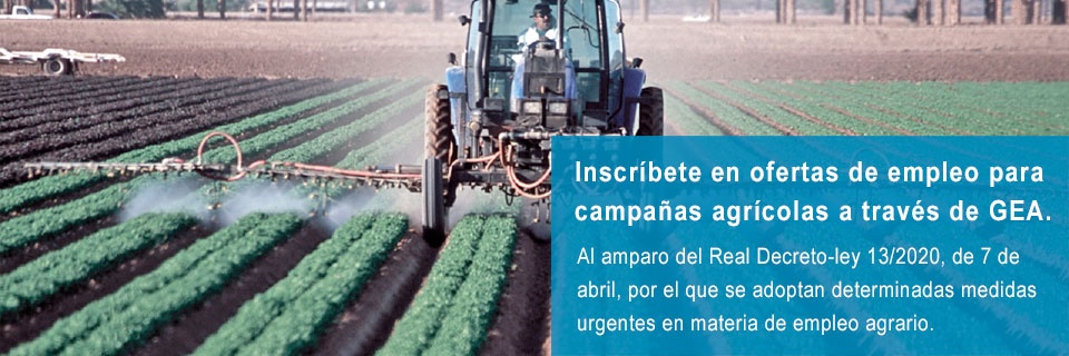 Registro en GEA para inscribirse en ofertas de empleo agrario (RDLey 13-2020)